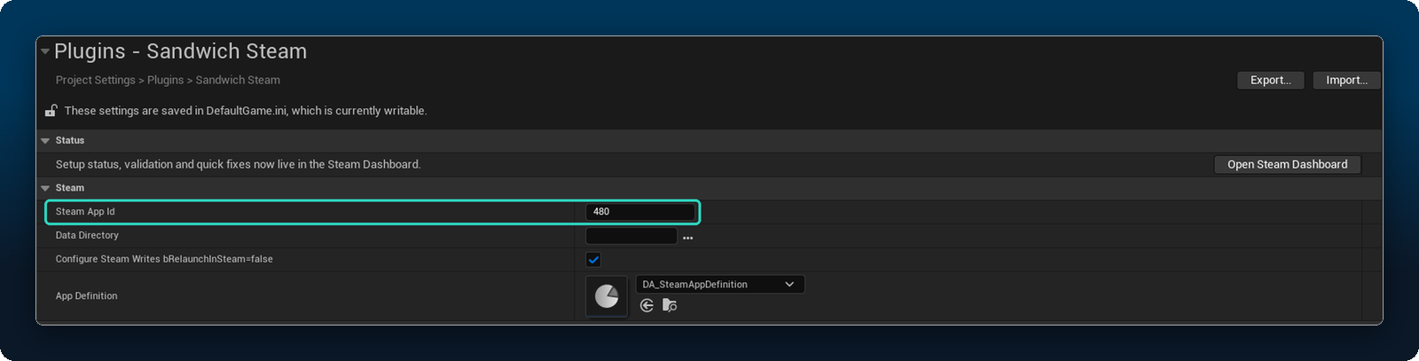 Steam App ID set to 480
