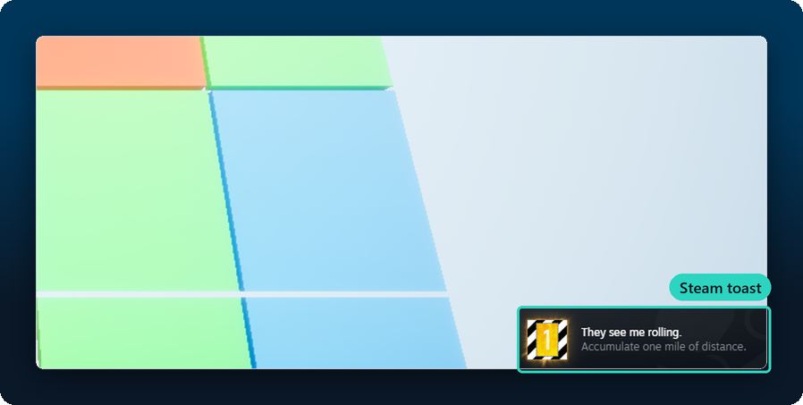 The Steam achievement toast