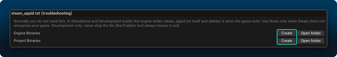 The steam_appid.txt section on the Advanced page